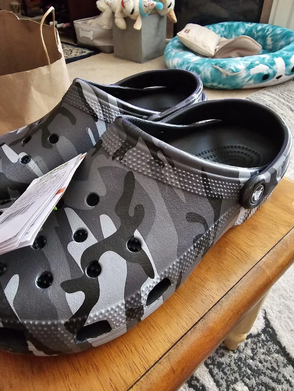 Crocs Classic Camouflage Clog Thermoplastic Men's Black/Slate Grey Clogs M10/w12